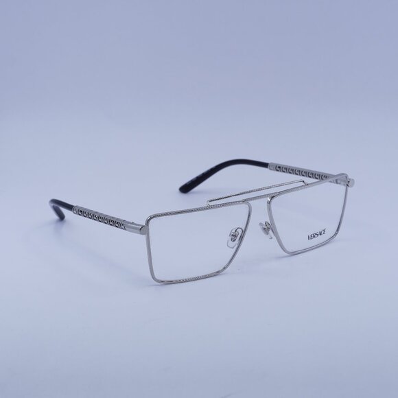 Versace VE1295 1000 Eyeglasses Silver 59mm Rectangle Frame - Picture 1 of 9